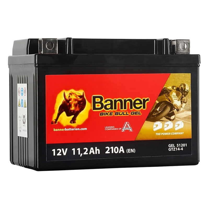Geeliakku Banner Bike Bull GEL 512 01/BGTZ14-S - GTZ14-S 12V, 11.2Ah, 210A