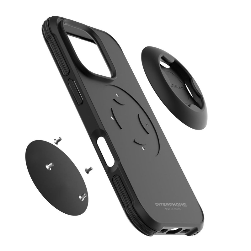 Suojakuori Interphone QUIKLOX Tetraforce Apple iPhone 16 Pro Maxille musta