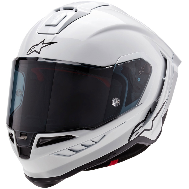 Alpinestars Supertech R-10 Solid carbon valkoinen matta integroitu moottoripyöräilykypärä