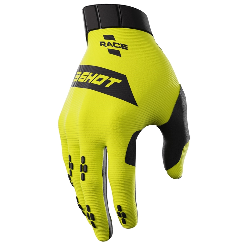 Lasten motocross hanskat Shot Race fluo keltainen