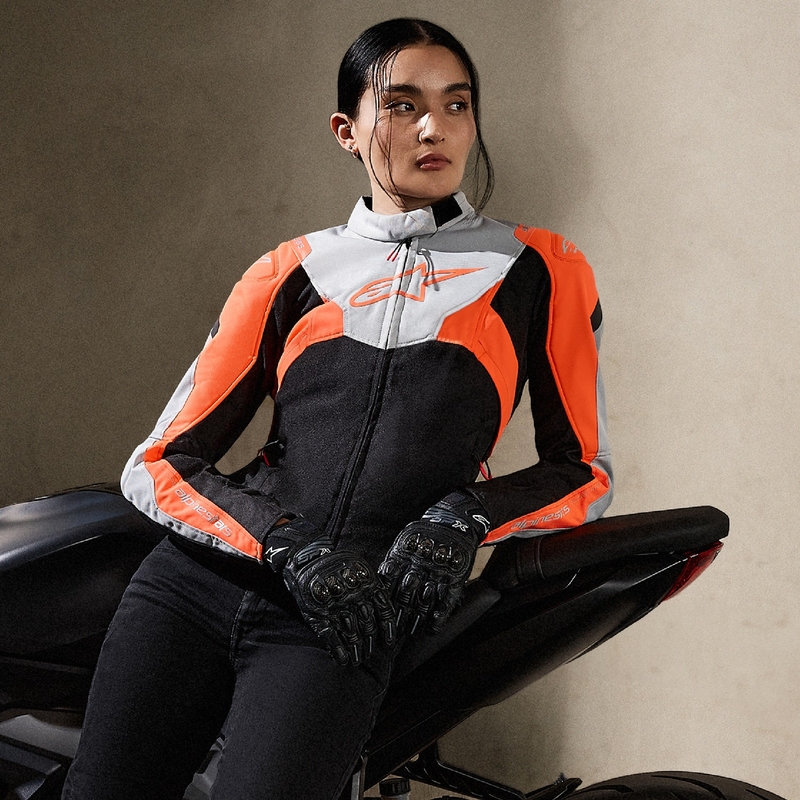 Alpinestars Naisten Stella T-Jaws 4 Vedenpitävä Musta-Harmaa-Fluo Red Moottoripyöräily takki