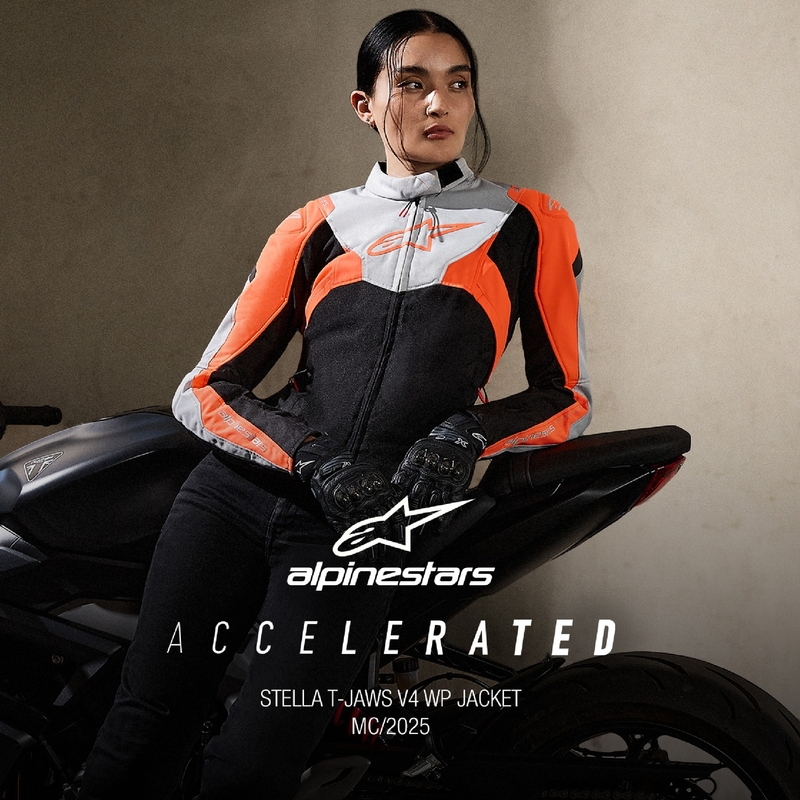 Alpinestars Naisten Stella T-Jaws 4 Vedenpitävä Musta-Harmaa-Fluo Red Moottoripyöräily takki