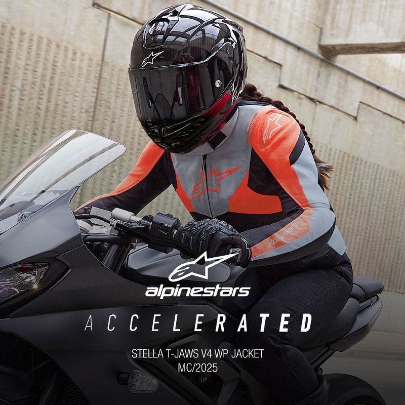 Alpinestars Naisten Stella T-Jaws 4 Vedenpitävä Musta-Harmaa-Fluo Red Moottoripyöräily takki