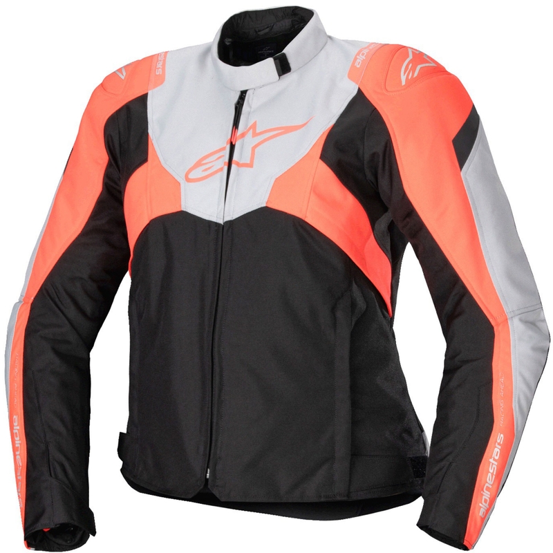 Alpinestars Naisten Stella T-Jaws 4 Vedenpitävä Musta-Harmaa-Fluo Red Moottoripyöräily takki