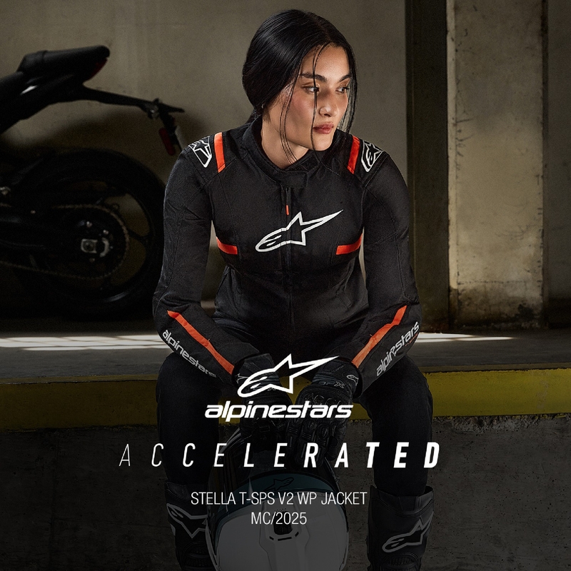 Alpinestars Naisten Stella T-SPS 2 Vedenpitävä musta-valkoinen-fluo punainen moottoripyöräily takki