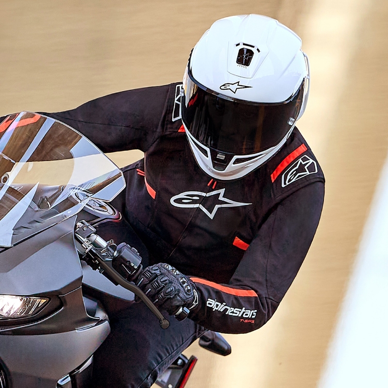 Alpinestars Naisten Stella T-SPS 2 Vedenpitävä musta-valkoinen-fluo punainen moottoripyöräily takki