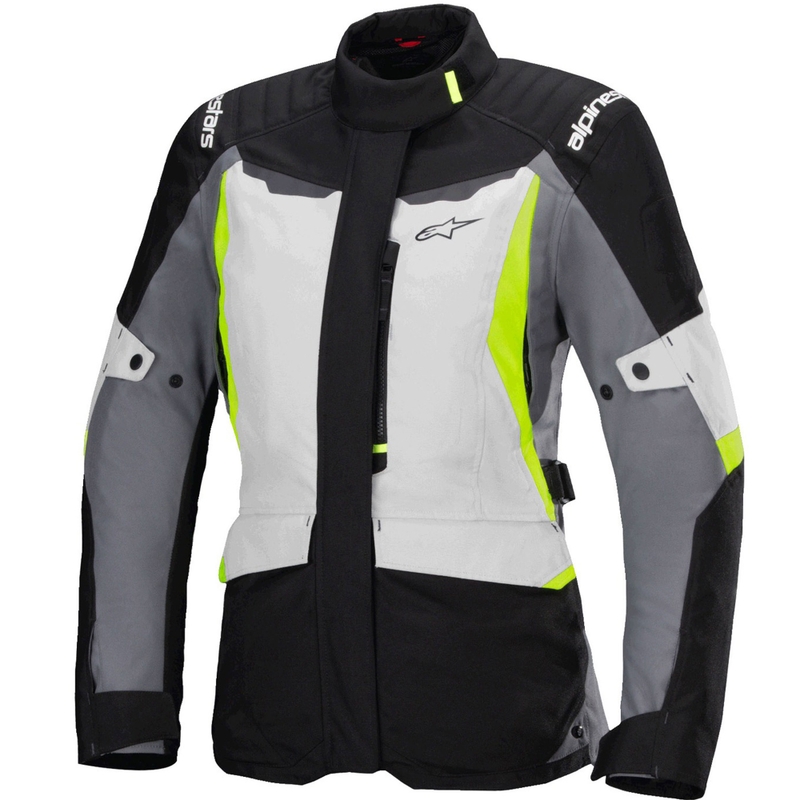 Alpinestars Stella ST-1 Naisten vedenpitävä harmaa-musta-fluokeltainen moottoripyöräily takki