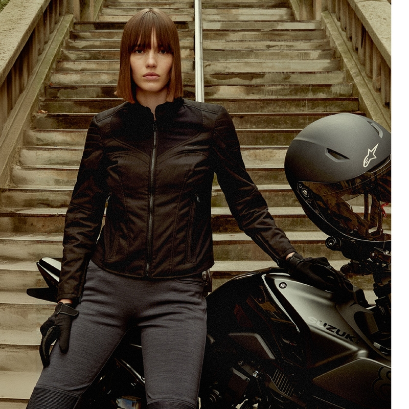 Alpinestars Naisten Stella Isla vedenkestävä musta moottoripyörä takki