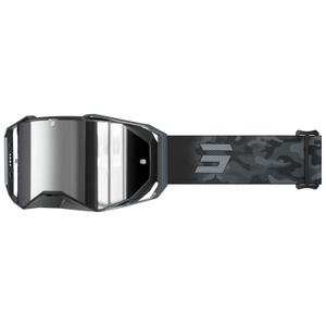 Motocross-lasit Shot Lite Patrol harmaa hopeisella iridium plexillä varustettuna.