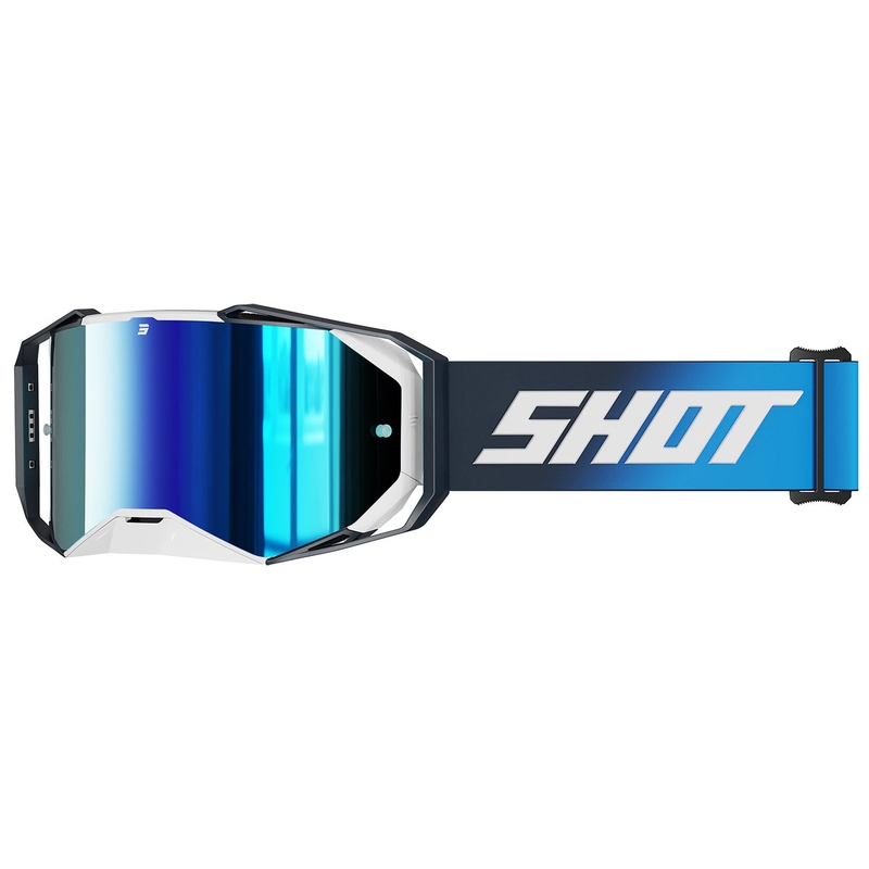 Motocross-lasit Shot Lite Kiinteä sininen, sininen iridium plexi