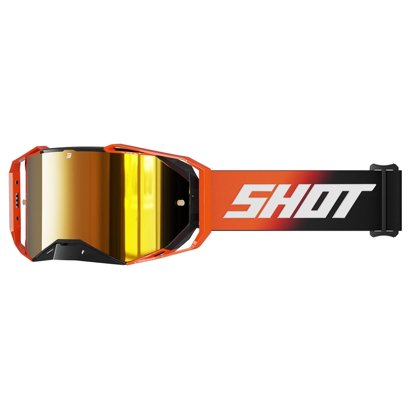 Motocross-lasit Shot Lite Kiinteä oranssi oranssilla iridium plexillä.