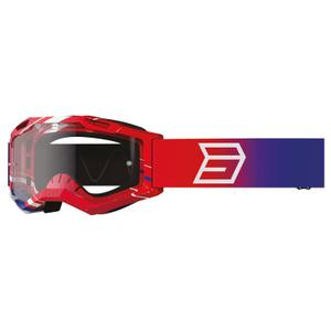 Lasten motocrosslasit Shot Rocket Kid 2.0 drop patriot kirkkaalla pleksillä varustettuna