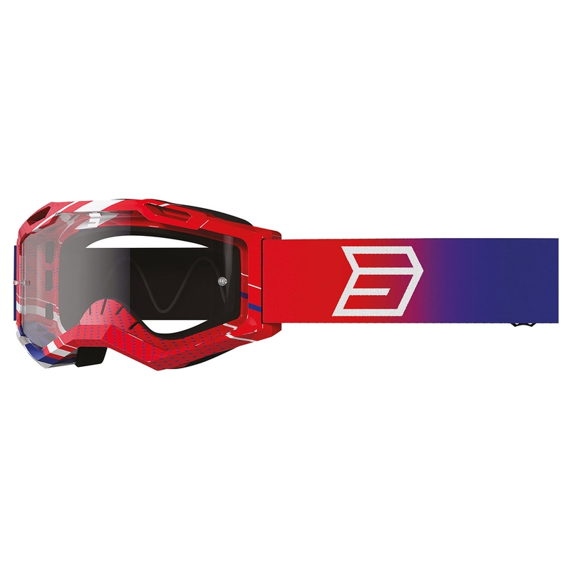 Lasten motocrosslasit Shot Rocket Kid 2.0 drop patriot kirkkaalla pleksillä varustettuna