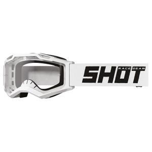 Lasten motocrosslasit Shot Rocket Kid 2.0 kiinteä valkoinen kirkkaalla pleksillä.