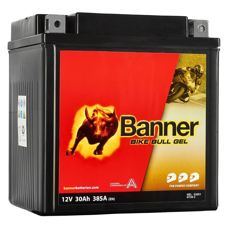 Geeliakku Banner Bike Bull GEL 530 01/BGTX30-3 - GTX30-3 12V, 30Ah, 385A