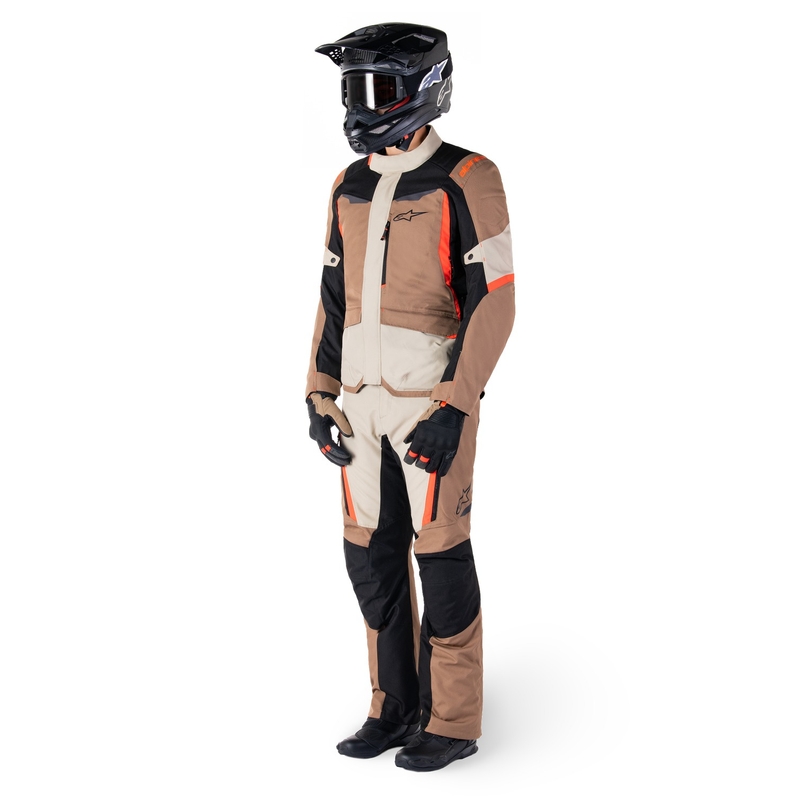 Alpinestars ST-1 Vedenpitävät khaki-hiekka-musta-fluo-punainen moottoripyöräilyhousut