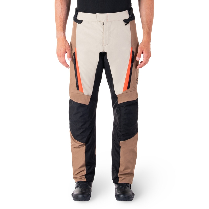 Alpinestars ST-1 Vedenpitävät khaki-hiekka-musta-fluo-punainen moottoripyöräilyhousut