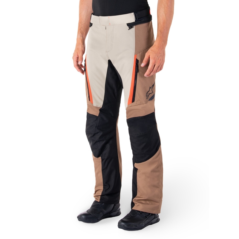 Alpinestars ST-1 Vedenpitävät khaki-hiekka-musta-fluo-punainen moottoripyöräilyhousut