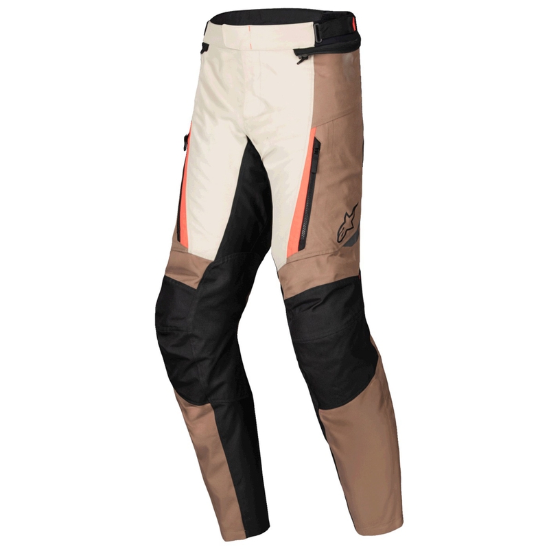 Alpinestars ST-1 Vedenpitävät khaki-hiekka-musta-fluo-punainen moottoripyöräilyhousut