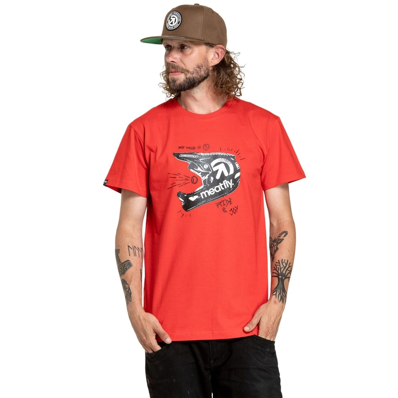 T-paita Meatfly Fullface punainen