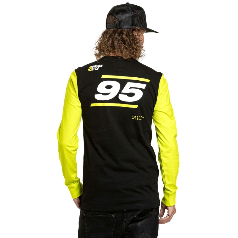 Pitkähihainen T-paita Meatfly Appex fluo keltainen-musta