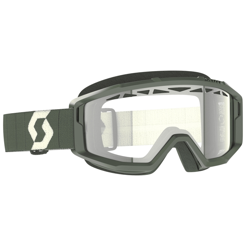 Motocross-lasit SCOTT Primal Enduro khaki kirkkaalla pleksillä varustettuna.