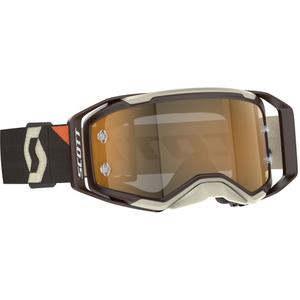 Motocross lasit SCOTT Prospect 2.0 AMP tummanruskea-beige kultaisella pleksillä varustettuna alennusmyynti