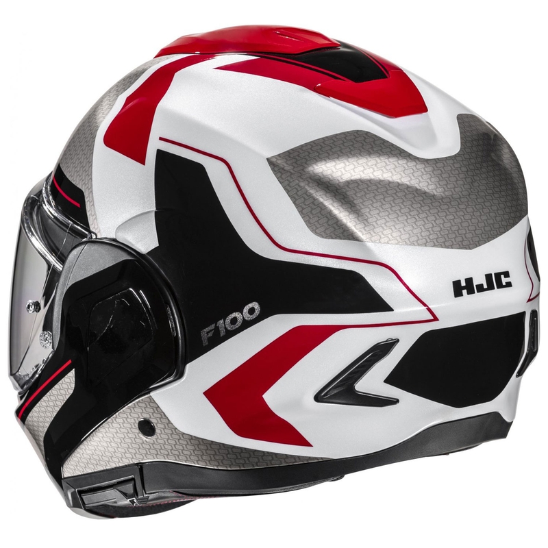 HJC F100 Bios MC1 harmaa-musta-punainen flip-up moottoripyöräilykypärä