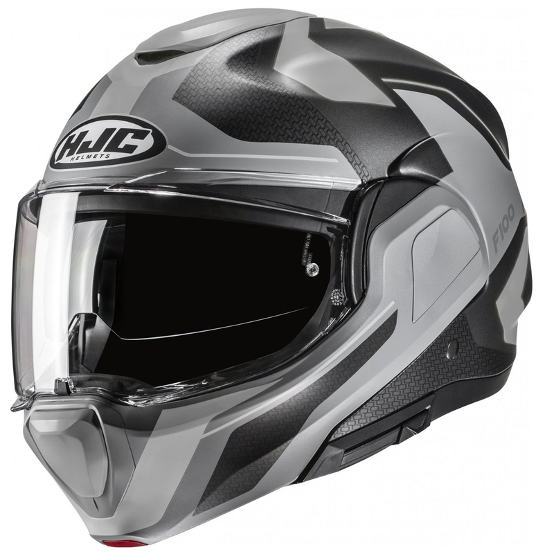 HJC F100 Bios MC5SF musta-harmaa moottoripyöräilykypärä Flip-up kypärä