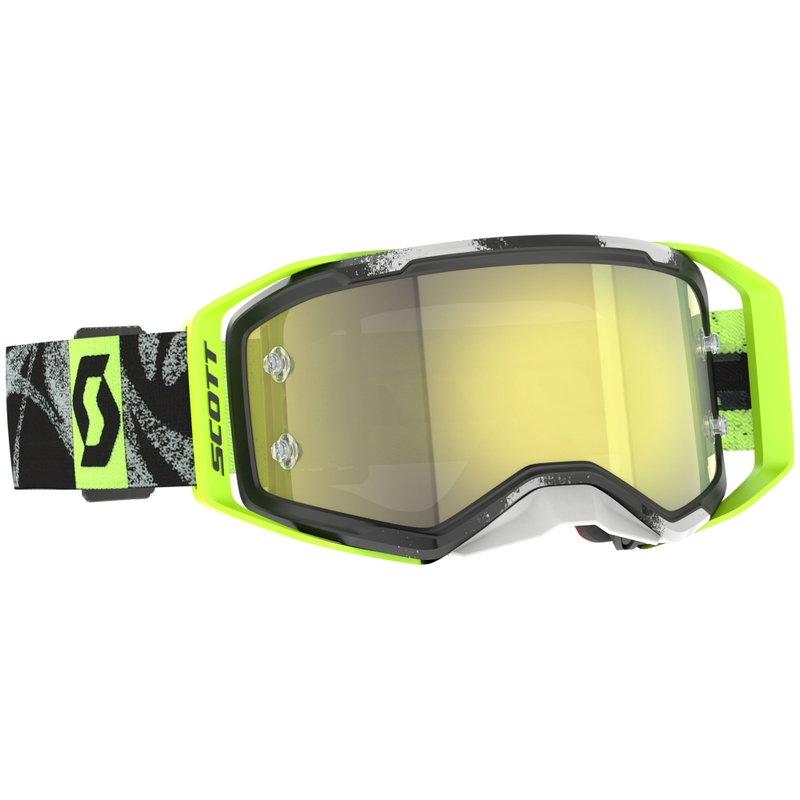 Motocross lasit SCOTT Prospect 2.0 musta-fluo keltainen keltaisella peililinssi linssillä