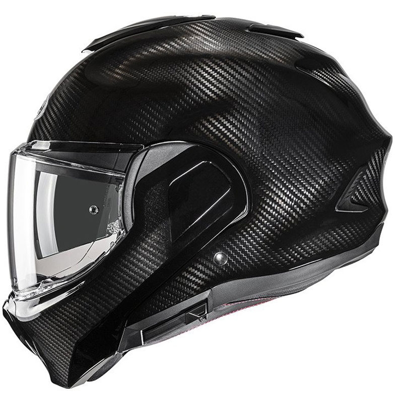 HJC F100 Carbon Black taittuva moottoripyöräilykypärä