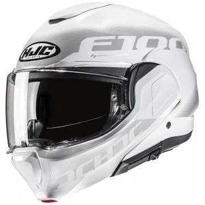 Flip-up moottoripyöräilykypärä HJC F100 Hetal MC10 valkoinen-harmaa