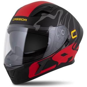 Integroitu kypärä Cassida Orbit Multivers matta musta-punainen-harmaa-keltainen