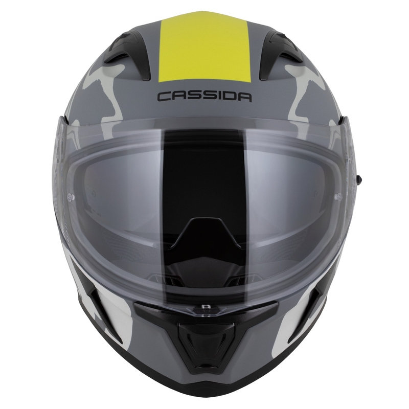 Integroitu kypärä Cassida Orbit Multivers matta harmaa-fluo keltainen-musta