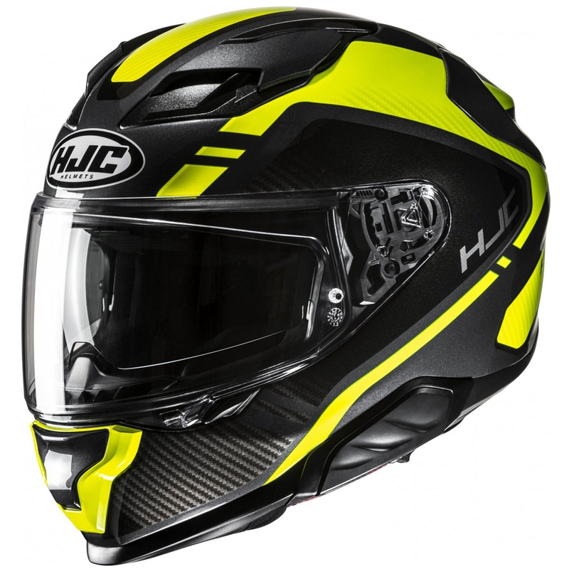 HJC F71 Tozz MC3H musta-fluo-keltainen integroitu moottoripyöräilykypärä