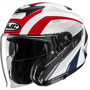 Avoin moottoripyöräilykypärä HJC i31 Reno MC21 valkoinen-punainen-sininen