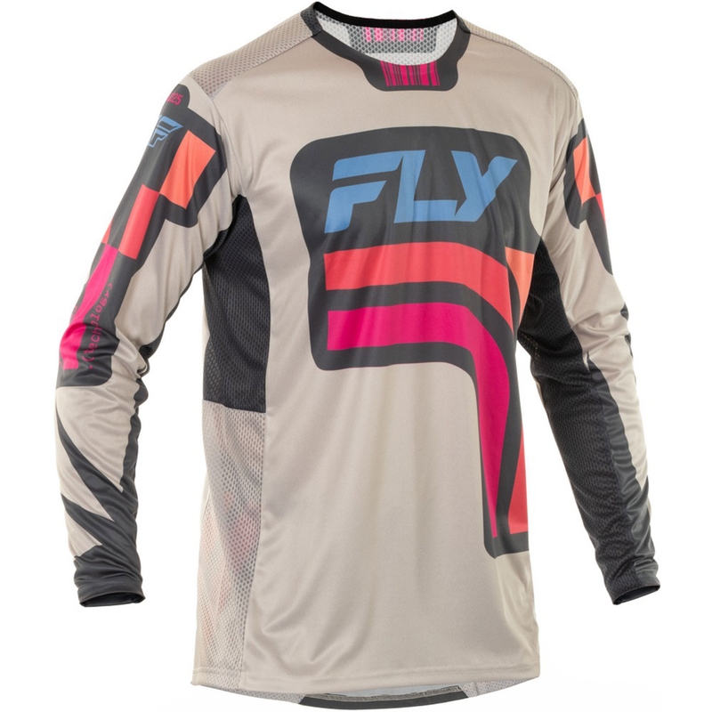 Motocross pelipaita FLY Racing Lite Vice harmaa-vaaleanpunainen