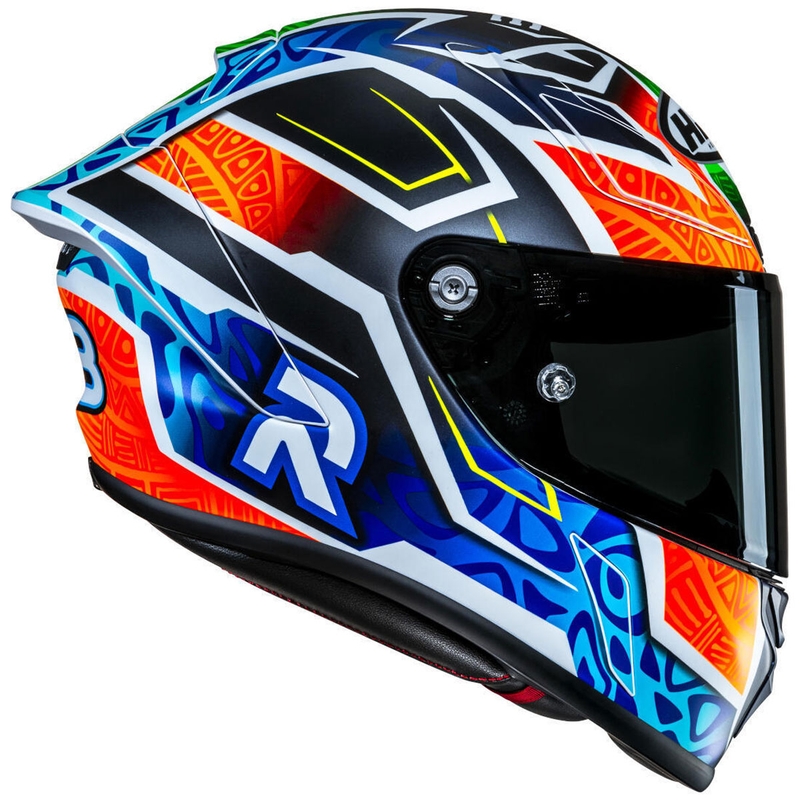 Integrální helma na motorku HJC RPHA 1 Binder Replica MC27SF černo-oranžovo-modrá