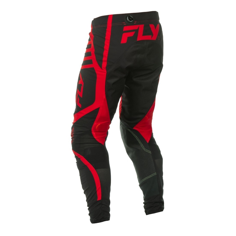 Motocross housut FLY Racing Lite musta-punainen