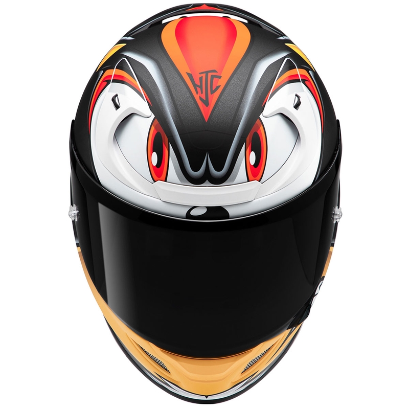 Integroitu moottoripyöräilykypärä HJC RPHA 12 Shadow The Hedgehog MC1SF musta-punainen-oranssi alennusmyynti
