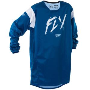 Lasten motocross pelipaita FLY Racing Kinetic Stoke sininen ja valkoinen