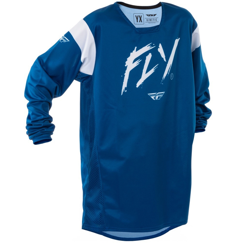 Lasten motocross pelipaita FLY Racing Kinetic Stoke sininen ja valkoinen