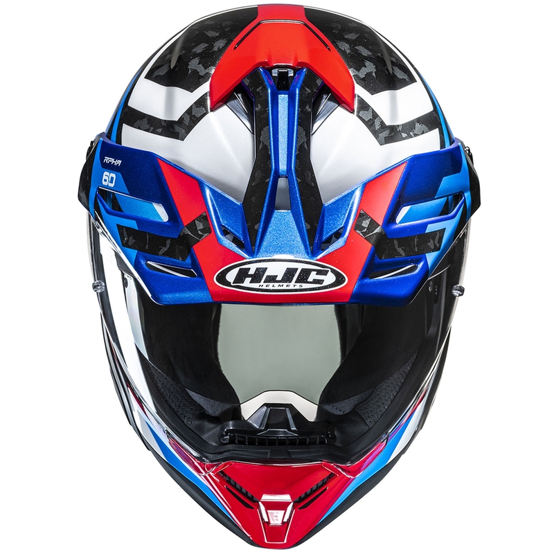 Enduro moottoripyöräilykypärä HJC RPHA 60 Dakar MC21 sininen-musta-valkoinen