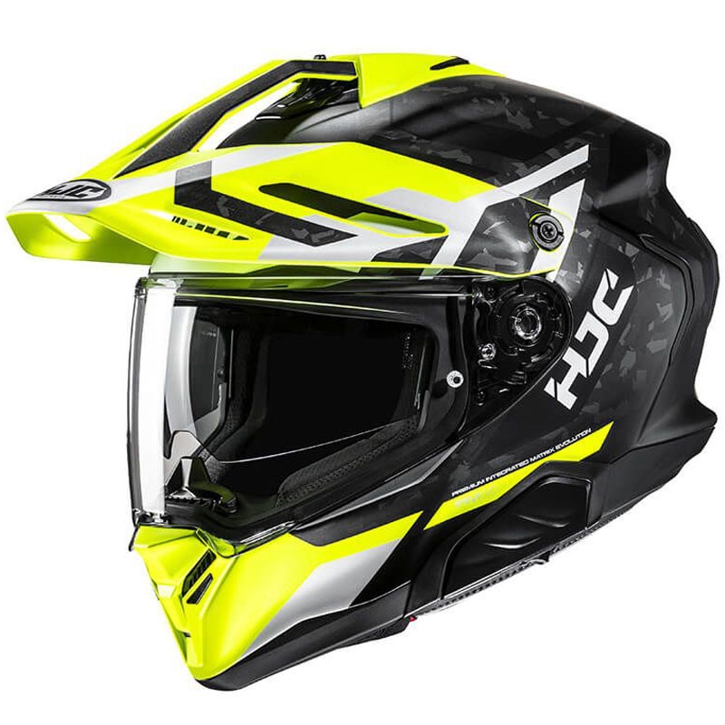 Enduro-moottoripyöräilykypärä HJC RPHA 60 Dakar MC3HSF fluo keltainen-musta