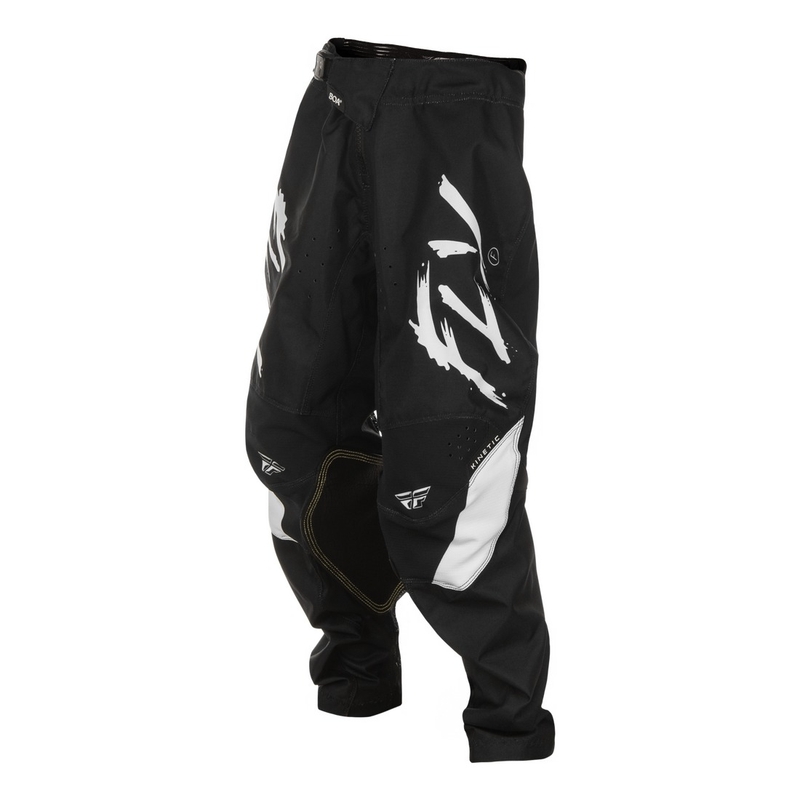 Lasten motocross housut FLY Racing Kinetic Stoke musta ja valkoinen