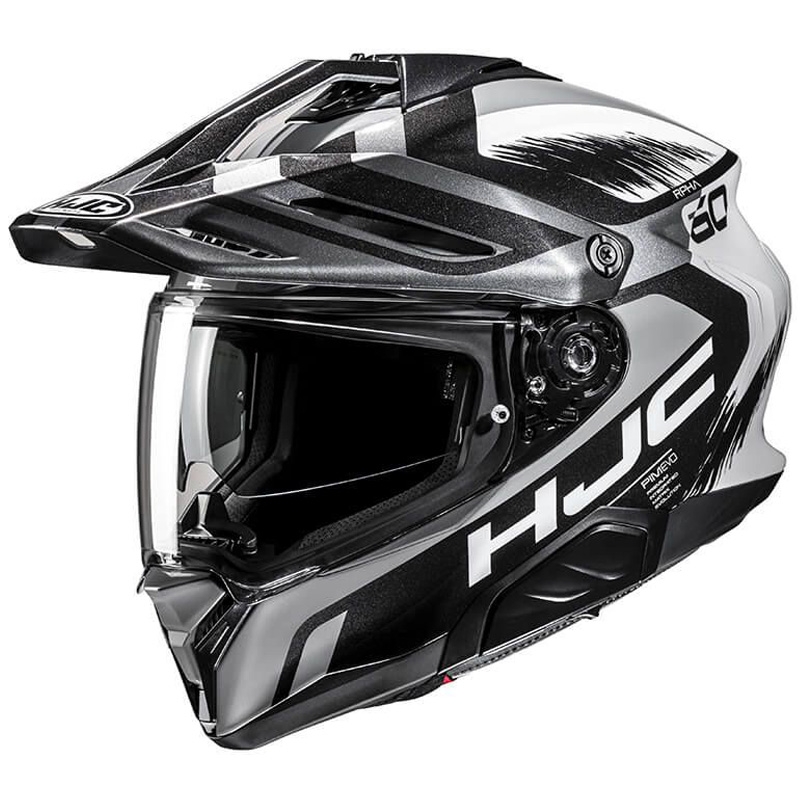 Enduro moottoripyöräilykypärä HJC RPHA 60 Quid MC5 harmaa-musta-valkoinen