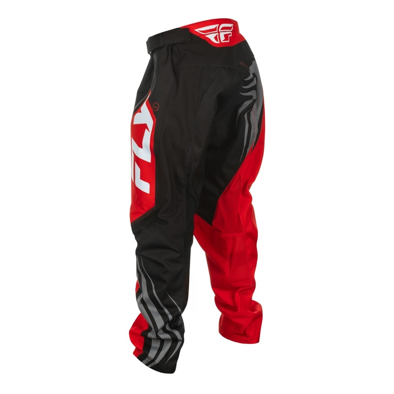 Lasten motocross housut FLY Racing F-16 musta-punainen-valkoinen