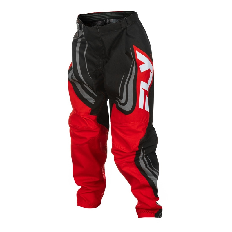 Lasten motocross housut FLY Racing F-16 musta-punainen-valkoinen