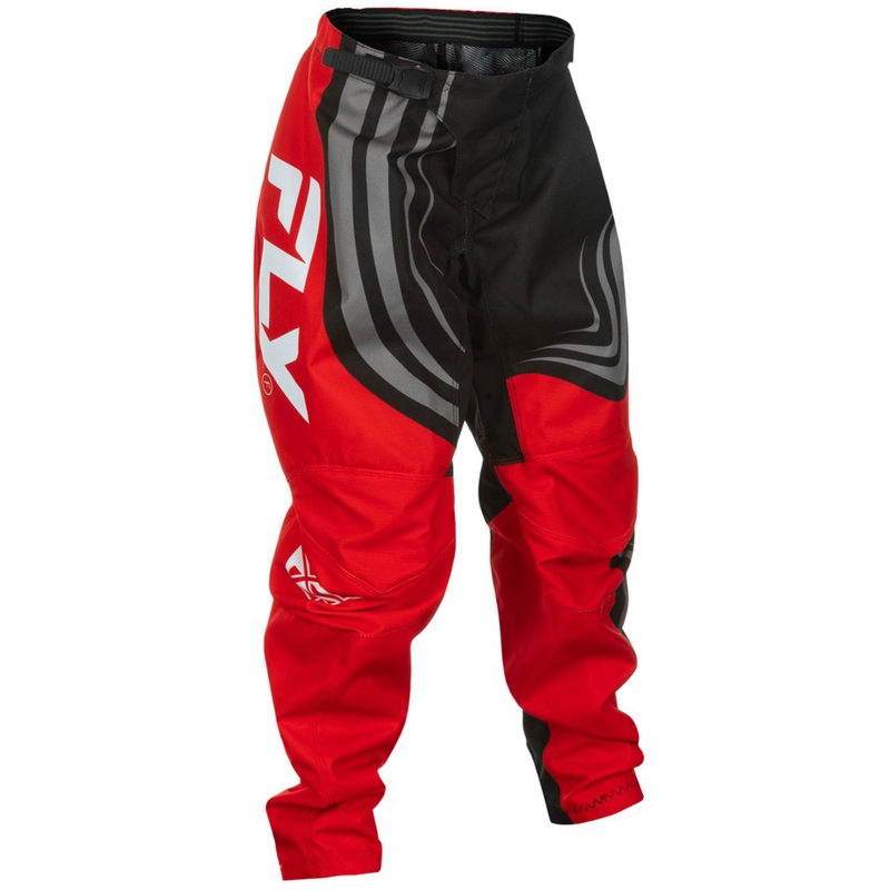 Lasten motocross housut FLY Racing F-16 musta-punainen-valkoinen