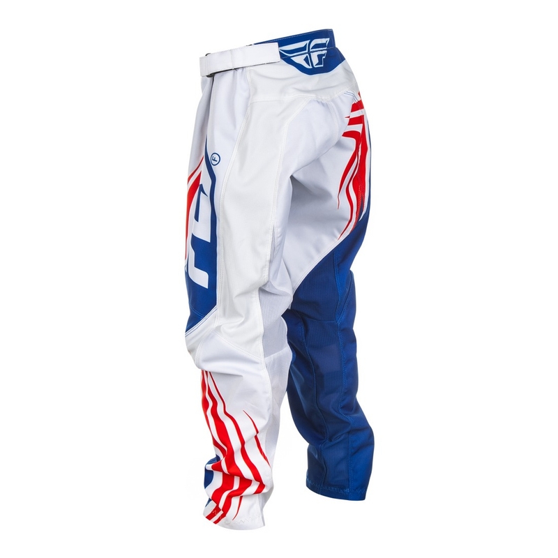 Lasten motocross housut FLY Racing F-16 punainen, valkoinen ja sininen